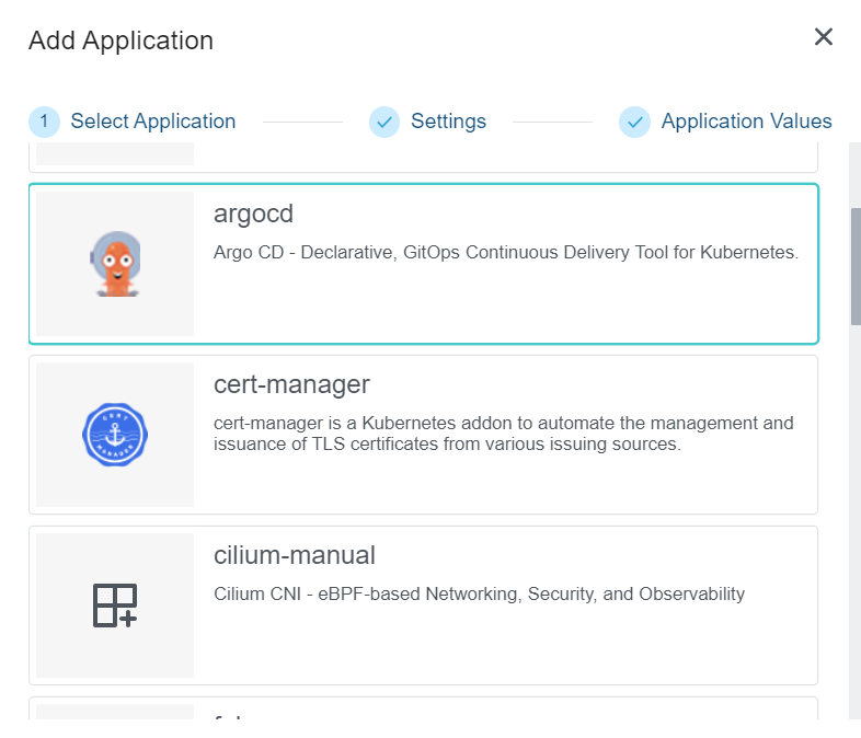 Select ArgoCD Application
